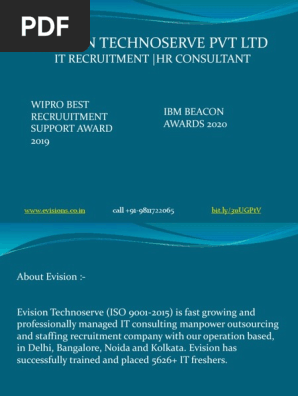 Evision Technoserve PVT LTD: It Recruitment - HR Consultant | PDF