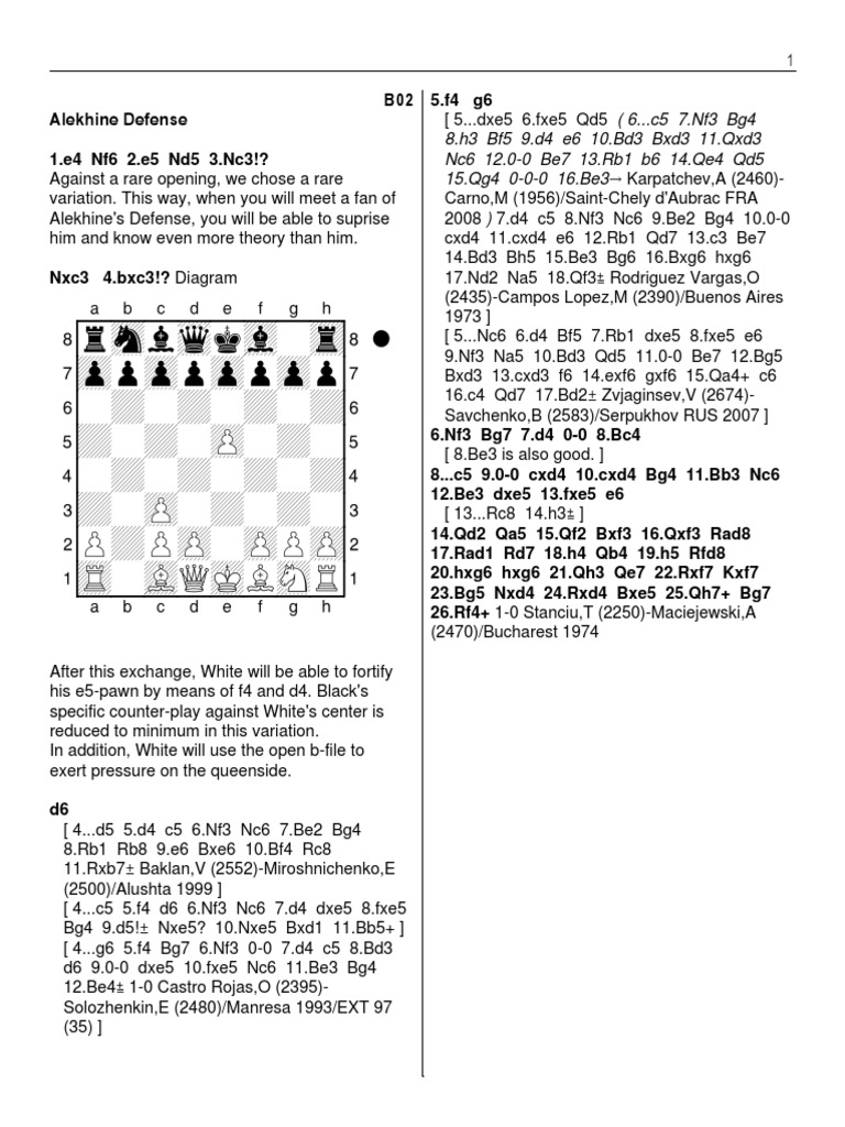 Alekhine Defense: 3. Nc3