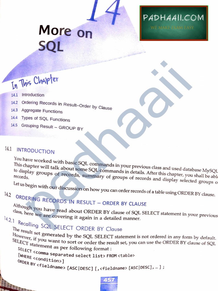 SQL ORDER BY Clause Explained | PDF | Computer Programming | Software