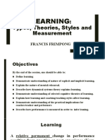 Learning ; Types Theories, Styles and Measurement