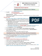 Guidelines For Students - Mid-Term (Online) Exam 2021-22 T1