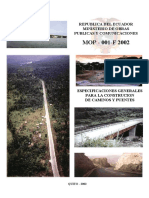 MPR Chimborazo Cumanda Especificaciones Tecnicas MOP 001 F 2002