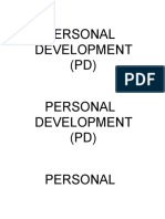 Personal Development (PD) Personal Development (PD) Personal