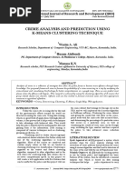 Crime Analysis and Prediction Using K-Means Clustering Technique