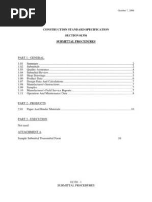 Submittalprocedures
