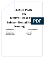Lesson Plan On Mental Health