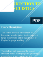 Intro To Linguistics Course Intro