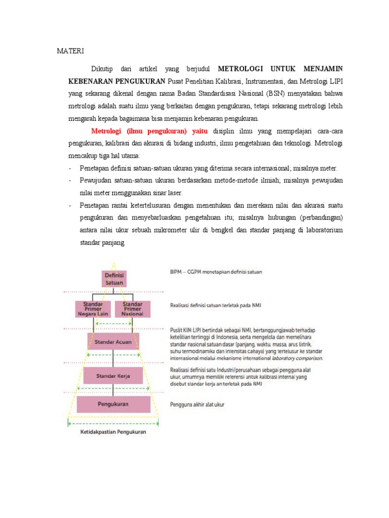 Metrologi dan Ketertelusuran Pengukuran | PDF | Komputer | Teknologi ...
