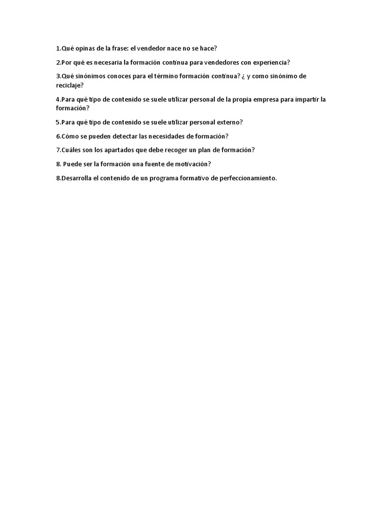 Preguntas Tema 5.1 | PDF | Crecimiento personal y profesional