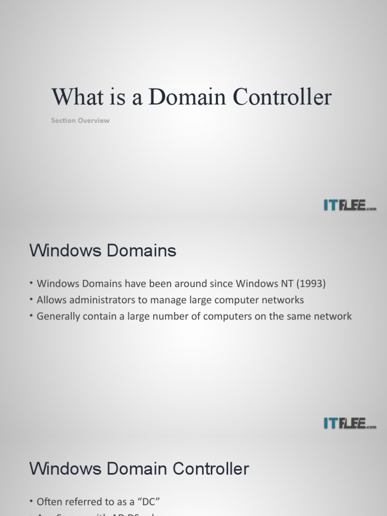 Understanding Domain Controllers in AD | PDF | Group Policy | Active ...