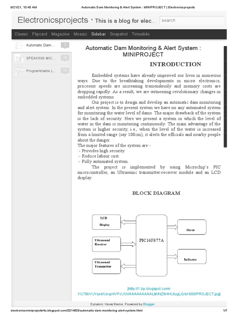 Visual Overview of Dam Monitoring System | PDF | Embedded System | Blog