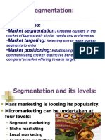 Segmentation:: - Market Segmentation: - Market Targeting: - Market Positioning
