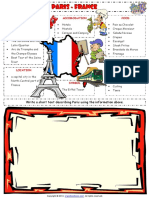 Paris France Writing Exercise Worksheet