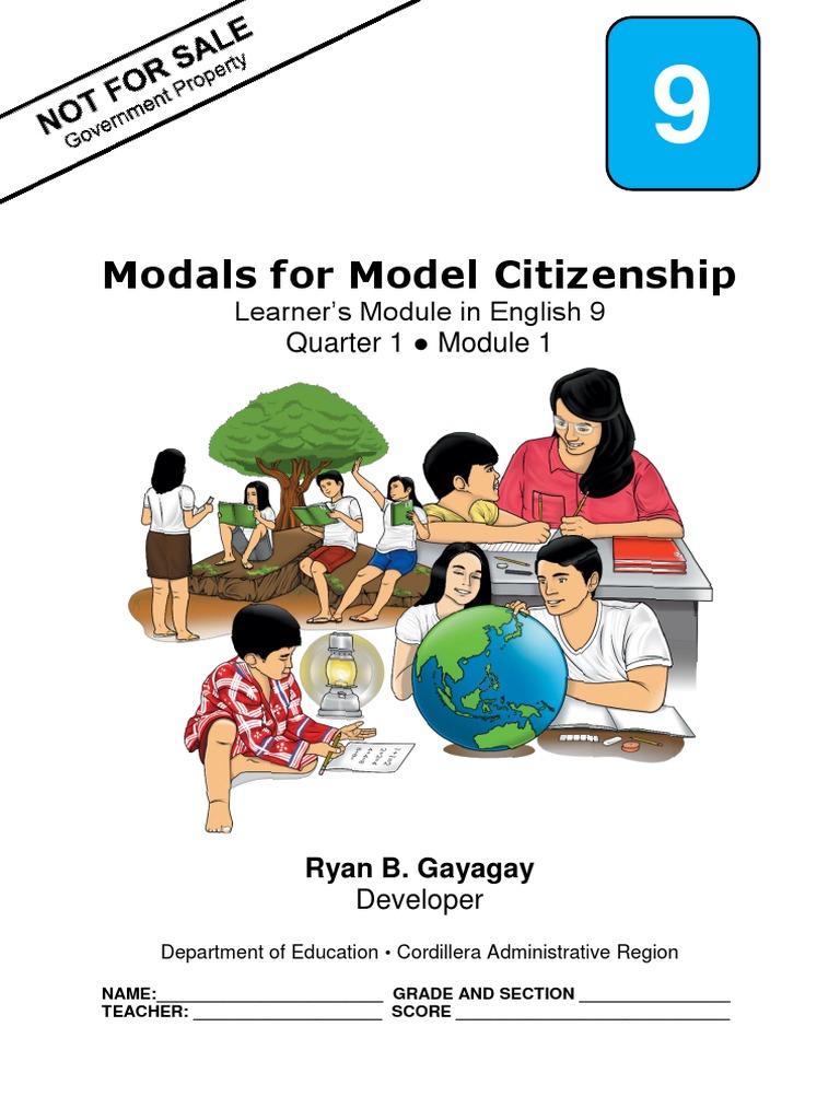 Eng9 Q1mod1 Modals Model Citizenship Ryan Gayagay Bgo v4 | PDF | Verb