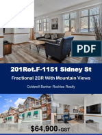 201Rot.F-1151 Sidney ST: Fractional 2BR With Mountain Views