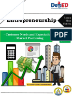 Entrepreneurship: Customer Needs and Expectations Market Positioning