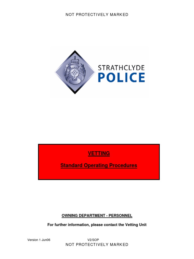 Vetting SOP PDF Security Clearance Bankruptcy