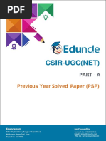 Ir-Ugc (Net) : Previous Year Solved Paper (PSP)