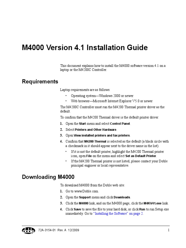 M4000 Version 4.1 Installation Guide | PDF | Computer File | Internet & Web