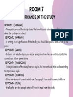 ROOM 7-Significance of The Study