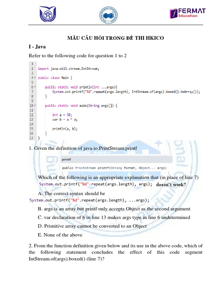 HKICO 2020 Exam Questions Overview | PDF | Computer Science | Software ...