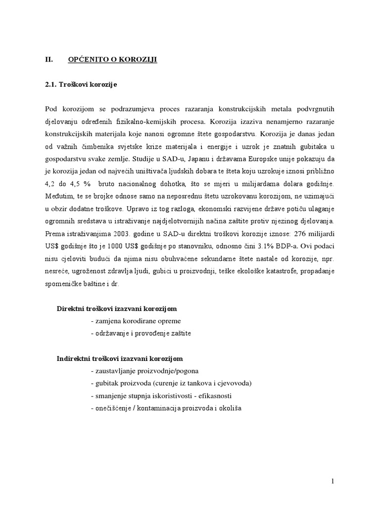 Korozija I Površinska Zastita Vjezbe | PDF