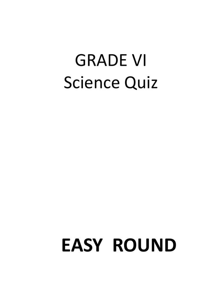 Science Quiz Bee Grade 6 | PDF | Insecticide | Friction