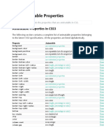 CSS Animated Properties