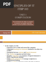 Principles of It ITBP 103: Unit 1 Computation