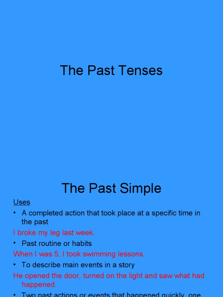 The Past Tenses A2-B1 | PDF