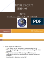 Principles of It ITBP 103: Unit 8 Ethical and Social Issues