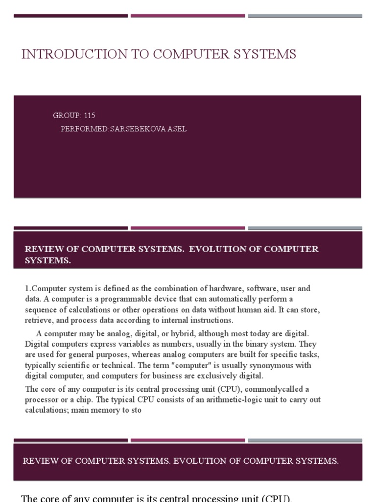 Architecture and Components of Computer Systems PDF Central