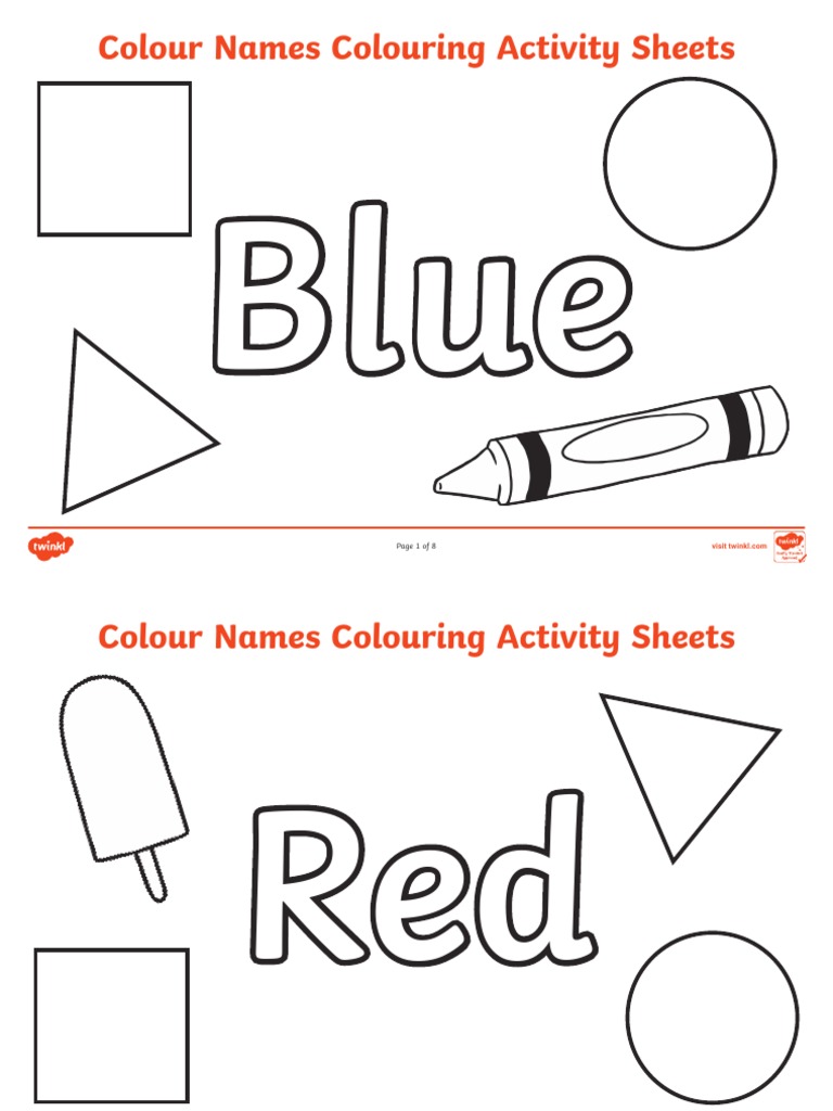 Colour Names Coloring Sheets for Kids | PDF