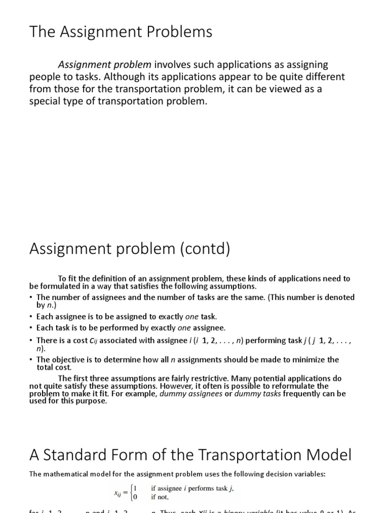 Understanding the Assignment Problem | PDF | Computer Science ...