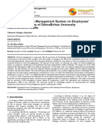 Impact of Rewards Management System On Employees' Satisfaction in Case of Debrebirhan University Administrative Staffs