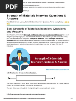 TOP 20+ Strength of Materials Interview Questions