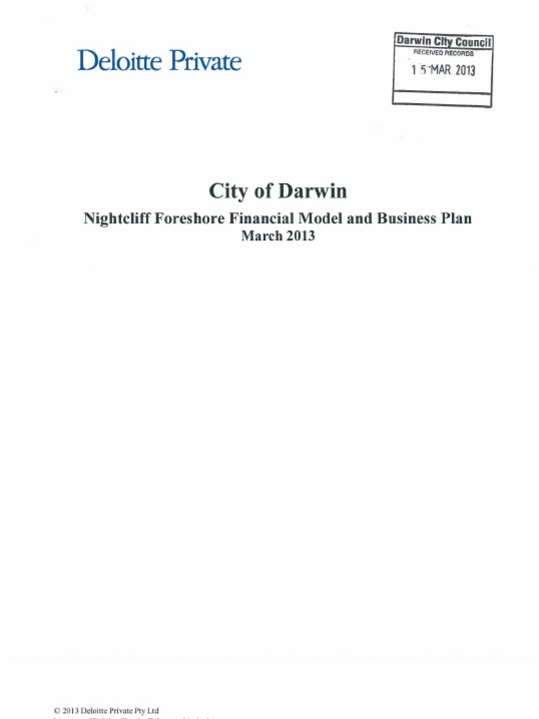 BP Deloitte - Nightcliff Foreshore Financial Model | PDF