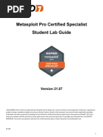 Metasploit Pro Certified Specialist Student Lab Guide