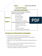 Week 5 & 6 Chapter 2 Financial Markets and Institutions