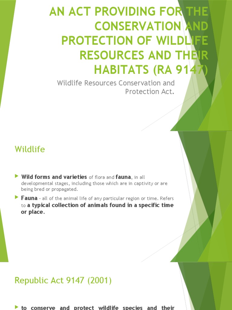 RA 9147: Wildlife Conservation Act | PDF | Endangered Species | Habitat