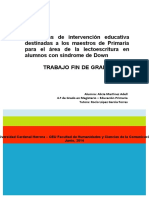 Martínez Adell, Alicia - TFG - Estrategias de Intervención Educativa Destinadas A Los Maestros de Primaria para El Área de La Lectoescritura en Alumnos Con Síndrome de Down