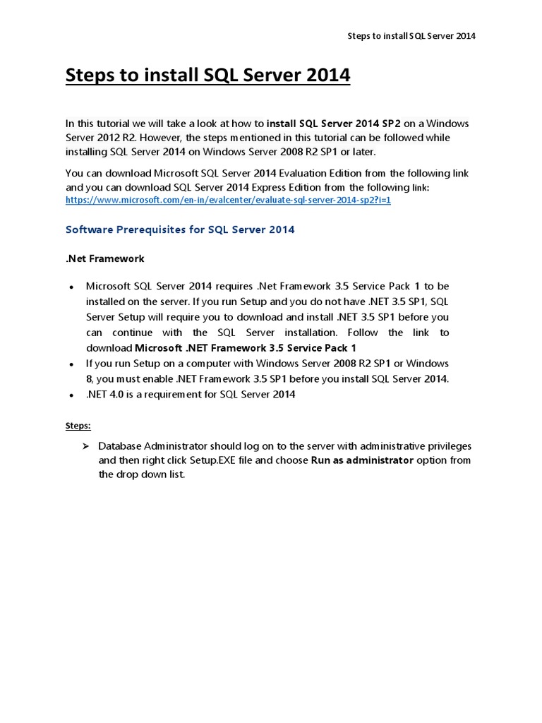 MS SQL Installation of SQL Server | PDF | Microsoft Sql Server | Databases