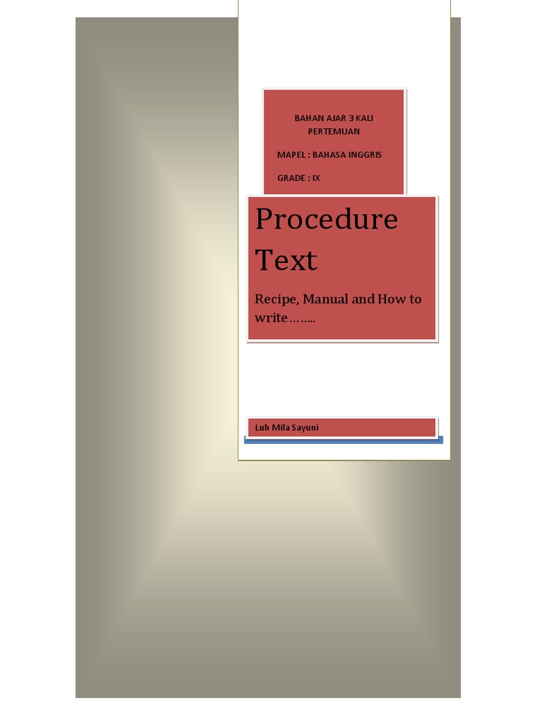 Procedure text pdf