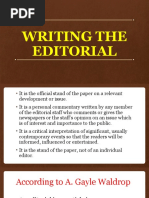 Writing The Editorial