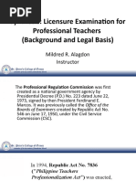 Synthesis: Licensure Examination For Professional Teachers (Background and Legal Basis)