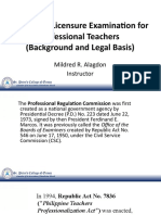Synthesis: Licensure Examination For Professional Teachers (Background and Legal Basis)