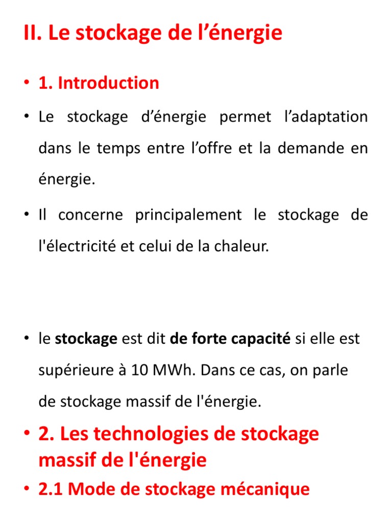 Stockage Énergie : Méthodes et Importance | PDF | Stockage de l'énergie ...