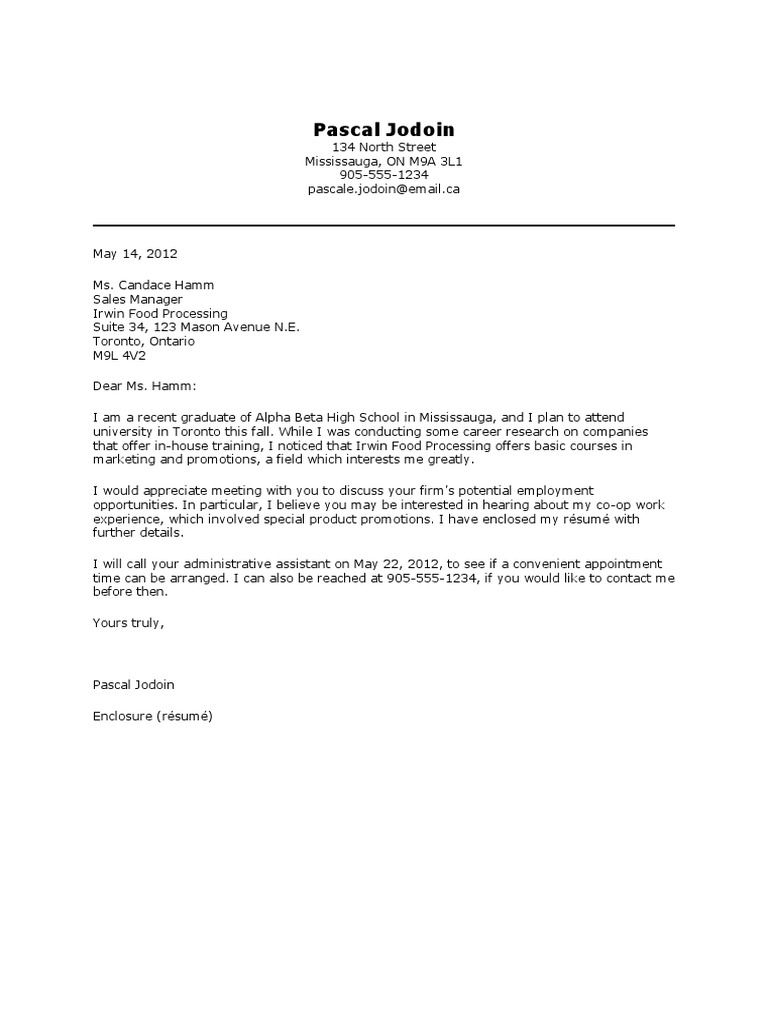 Cover Letter Example 4 | PDF