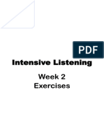 Intensive Listening Week 2 Exercises