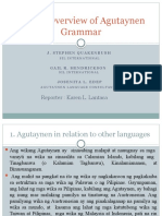 A Brief Overview of Agutaynen Grammar